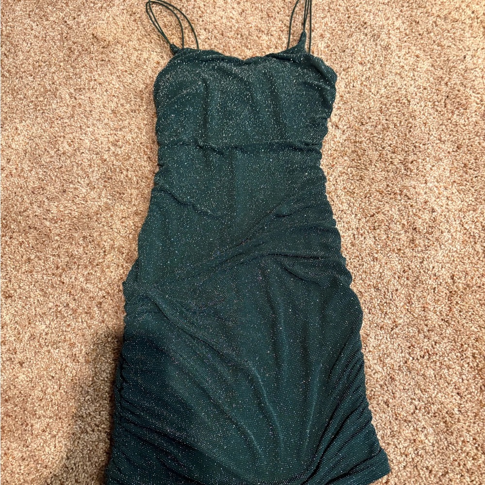 Elegant Green Glitter Hoco Dress